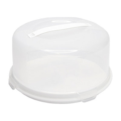 Hardys Round Cake Carrier BoxHard Plastic Dome & Stand With Airtight Lockable ClipsCarry HandleDishwasher Safe30Cm from B&Q