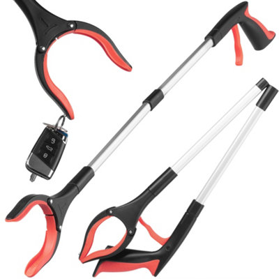 Hardys Folding Litter Picker40Cm/15"83Cm/31"Aluminium Tube & Steel CableSilicone-Grip JawsBuilt-In MagnetRed from B&Q