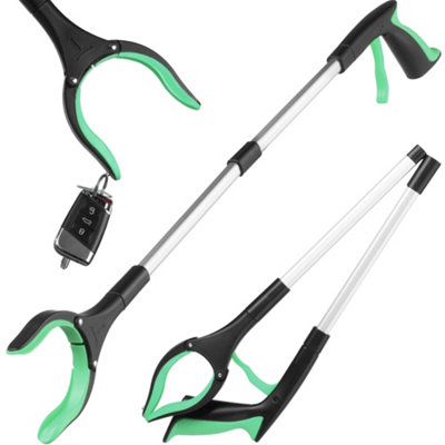 Hardys Folding Litter Picker40Cm/15"83Cm/31"Aluminium Tube & Steel CableSilicone-Grip JawsBuilt-In MagnetGreen from B&Q