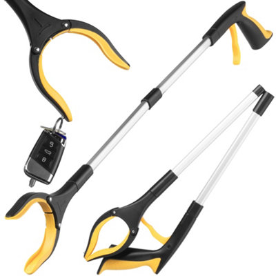 Hardys Folding Litter Picker40Cm/15"83Cm/31"Aluminium Tube & Steel CableSilicone-Grip JawsBuilt-In MagnetYellow from B&Q