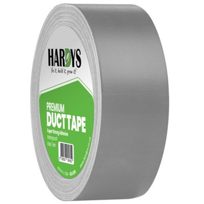 Hardys Silver Duct Tape(L) 50M X (W) 48mm220Um ThickWaterproof BackingCloth LatticeStrong AdhesiveEasy Tear1 Pack from B&Q