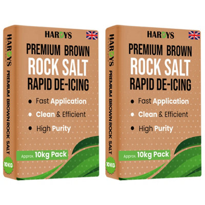 Hardys Brown De-Icing Rock SaltFast-Acting Salt For Melting Snow & Ice On PathsDriveways& RoadsIdeal For Weeding20Kg from B&Q