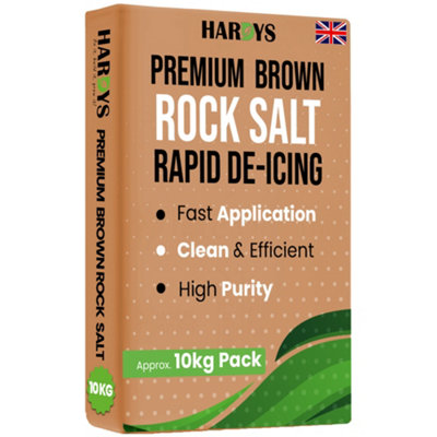 Hardys Brown De-Icing Rock SaltFast-Acting Salt For Melting Snow & Ice On PathsDriveways& RoadsIdeal For Weeding100Kg from B&Q