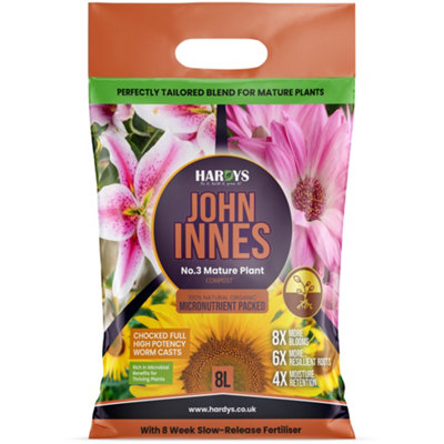 B&Q -  John Innes No 3 Mature Plant CompostOrganic Worm Cast Fertiliser 8 Week FeedPeat FreeIdeal For Garden & Houseplant