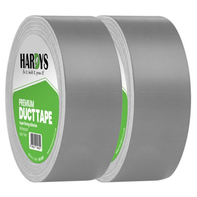 Hardys Silver Duct Tape(L) 50M X (W) 48mm220Um ThickWaterproof BackingCloth LatticeStrong AdhesiveEasy Tear2 Pack from B&Q