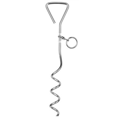 Oscars Dog Tie-Out StakeHeavy Duty Ground AnchorSuitable For All Dog BreedsStainless Steel Ground Stake16" / 40.6Cm from B&Q