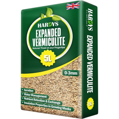 Hardys Vermiculite 5LNaturalNon-Toxic Soil Amendment & Compost AdditiveIncreases Aeration And Moisture Management from B&Q