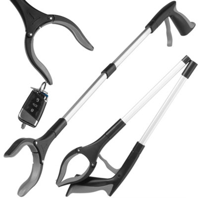 Hardys Folding Litter Picker40Cm/15"83Cm/31"Aluminium Tube & Steel CableSilicone-Grip JawsBuilt-In MagnetBlack from B&Q