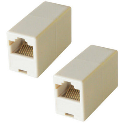 Rj45 Rollover Cat5E Cat6 Coupler Socket To Female Joiner Adapter Extension Lan from B&Q