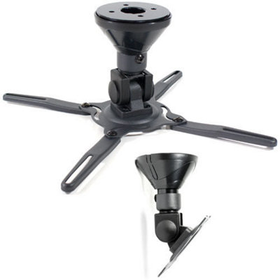 Black Universal Projector Ceiling Mount Bracket Swivel Tilting Hanging Holder from B&Q