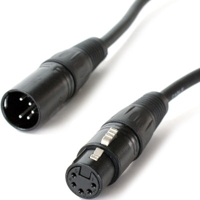 1M 5 Pin Xlr Male To Female Dmx Lighting Cable Dj Gig Led Signal Light Lead from B&Q