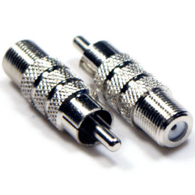 Rca Phono Male To F Type Connector Female Adapter Tv Satellite Coaxial Socket from B&Q