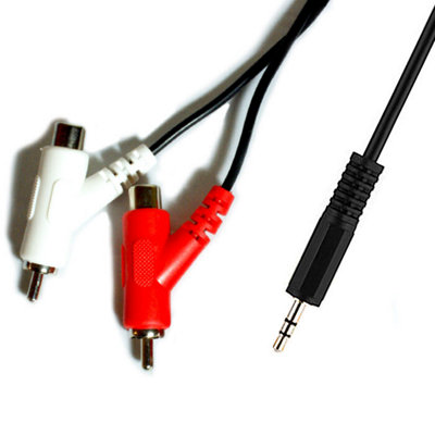  - 1.5M 3.5mm Male To 2 Rca Phono Stackable Combiner Male Cable Lead Spare Socket