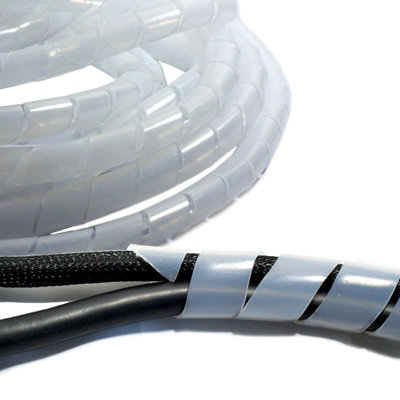 10M Cable Tidy Spiral Wrap For 12 20mm Lead Wire Binding Hide Management Neat from B&Q