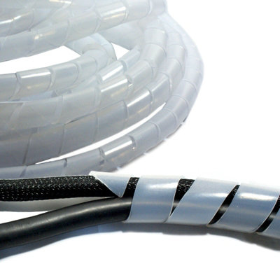 10M Cable Tidy Spiral Wrap For 5-12mm Lead Wire Binding Hide Management Neat from B&Q