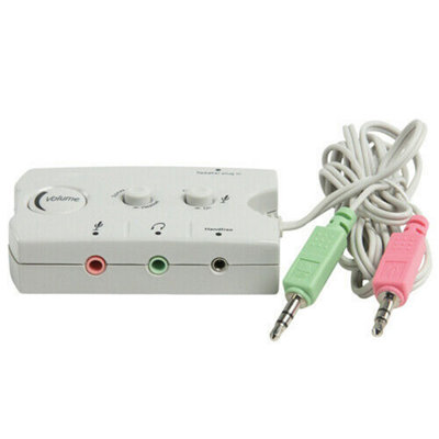 3.5mm Headphone Headset & Speaker Audio Switch Microphone Input Volume Control from B&Q