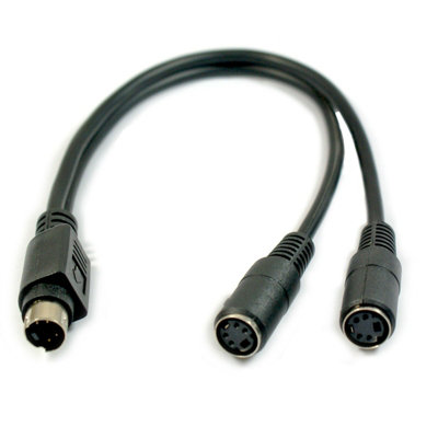  - S Video 1 Male To 2 Female Y Splitter Cable Adapter