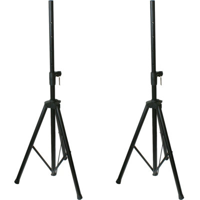 Pair / 2X Adjustable 35mm Speaker Stands 1.9M Heavy Duty Tripod Dj Pa Disco from B&Q