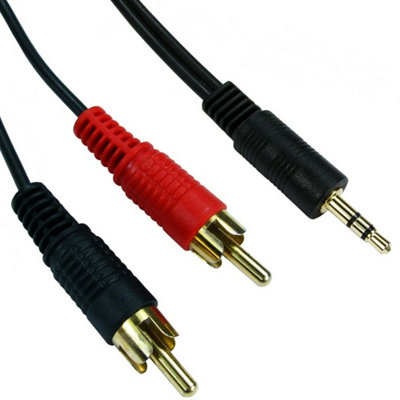  - 5M 3.5mm Jack Plug To 2 Rca Phono Male Cable Mp3 Iphone Ipod Phone Amp Lead