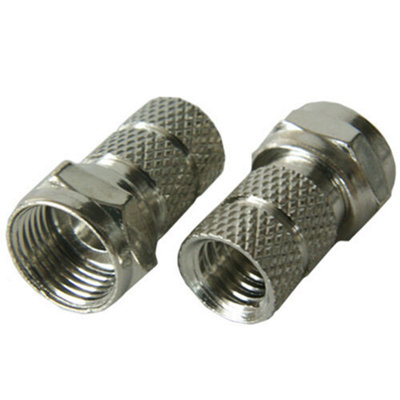 10X F Connector 6.7mm Coaxial Rg6 Plug Satellite Aerial Coax Male Sky Virgin from B&Q