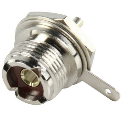  - Uhf Pl259 Female Round Chassis Panel Mount Rf Coaxial Radio Video Connector