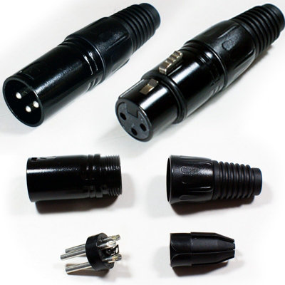  - Xlr 3 Pin Pole Male & Female Connector Solder Audio Adapter Mic Lighting Cable