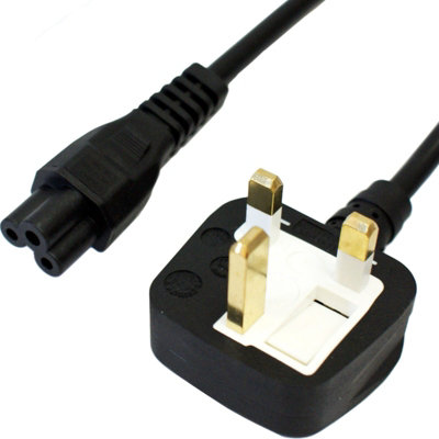 B&Q 50X 1.8M Uk Mains Plug To C5 Clover Leaf Power Cable Lead 240V 5A Laptop Charger