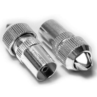 B&Q 2X Pro Tv Aerial Female Connectors Coaxial Coax Rf Cable Socket Freeview End