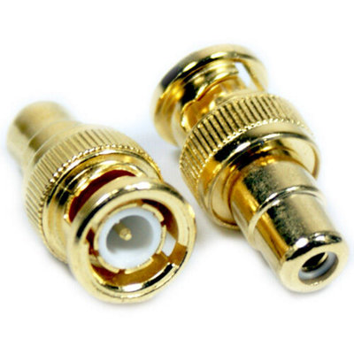 Gold Bnc Male To 1 Rca Phono Female Adapter Cctv Camera Dvr Video Converter Plug from B&Q