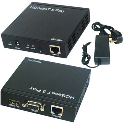 Hdmi Hdbaset Extender Ir Rs232 & Ethernet 1080P 3D 100M Over Cat5E Cat6 Cable from B&Q