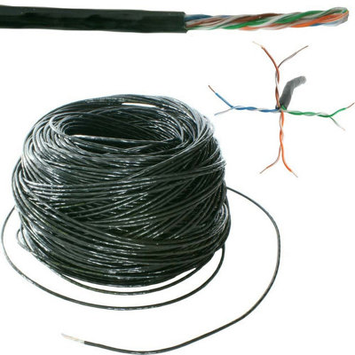50M (164 Ft)Outdoor Cat5E Ethernet Cable Network Lan Utp Rj45 Reel Drum Copper External from B&Q