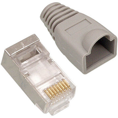 100X Rj45 Cat5E Cable Crimp Connectors Ftp Stp Shielded Network Ethernet Plugs from B&Q