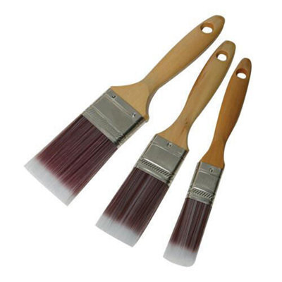 3 Piece Synthetic Paint Brush Set 25mm 38mm 50mm Emulsion Varnish Lacquer from B&Q