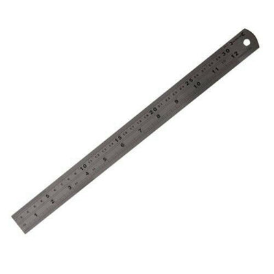 300mm Precision Stainless Steel Rule Metric Imperial 0.5mm & 1/64 Inch Gradua from B&Q