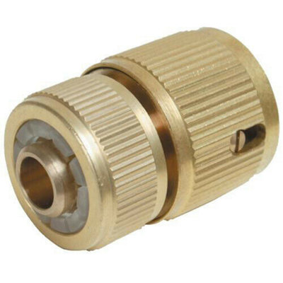 B&Q Garden Hose Quick Connector Auto Water Stop Brass 1/2" Inch