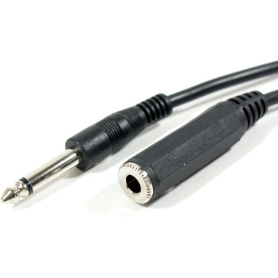  - 3M 6.35mm 1/4" Mono Plug To Jack Socket Extension Cable Guitar Headphone Lead