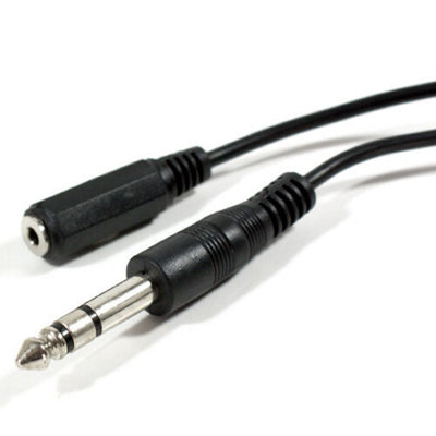 B&Q 6.35Mm Jack Plug To 3.5Mm Stereo Socket Patch Extension Cable 1/4" Headphone 0.5M