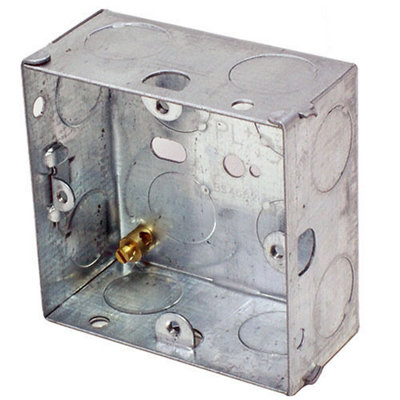  - 25mm Single Metal Flush Mounted Back Box 1 Gang Brick Wall Hole Pattress