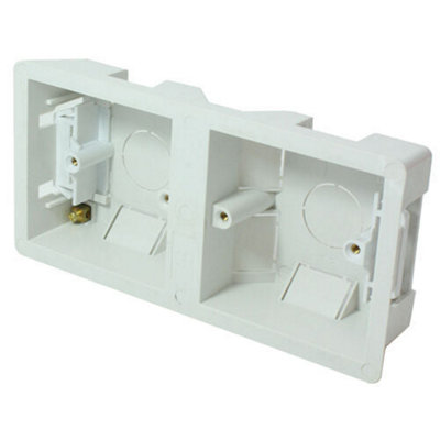 35mm Deep Dual Plastic Dry Lining Back Box 1 Gang Wall Flush Mount Pattress from B&Q