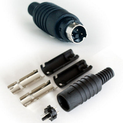B&Q 3 Pin Mini Din Male Solder Connector Audio Video & Data Cable End Plug Svhs