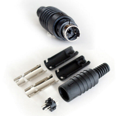  - 5 Pin Mini Din Male Solder Connector Audio Video & Data Cable End Plug Svhs