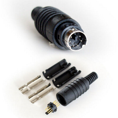 B&Q 6 Pin Mini Din Male Solder Connector Audio Video & Data Cable End Plug Svhs