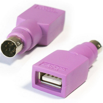 Ps/2 Male To Usb Female Keyboard Mouse Adapter For Cable Lead Ps2 6 Pin Mini Din from B&Q