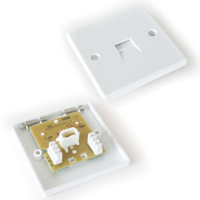 Bt Extension Single Telephone Socket Idc Terminals 3/6A Wall Outlet Plate from B&Q