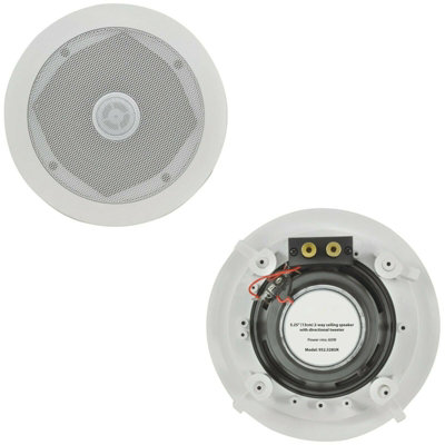 Loops Pair 60W Directional Tweeter Ceiling Speaker 5.25" 8Ohm 2 Way Adjustable Hifi