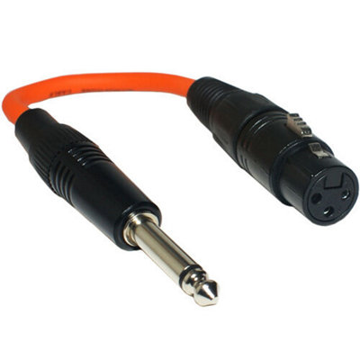 - 6.35mm 1/4" Mono Jack Plug To 3 Pin Xlr Female Adapter Cable Lead Audio Microphone