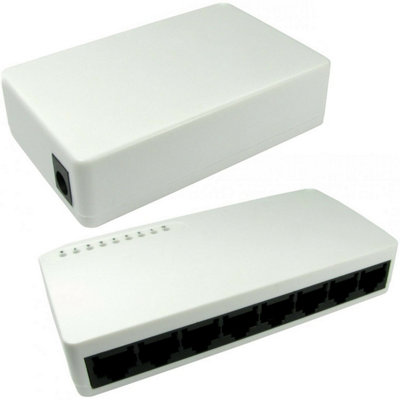 B&Q 8 Port Way 10/100Mbps Ethernet Network Switch Rj45 Lan Box Selector Splitter Hub