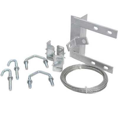 6" Chimney Lashing Bracket Kit Tv Aerial Satellite Mast Pole Roof Install Rope from B&Q