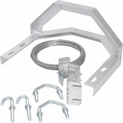 Galvanised 13.5" Chimney Lashing Bracket Kit Tv Aerial Satellite Mast Pole Roof from B&Q