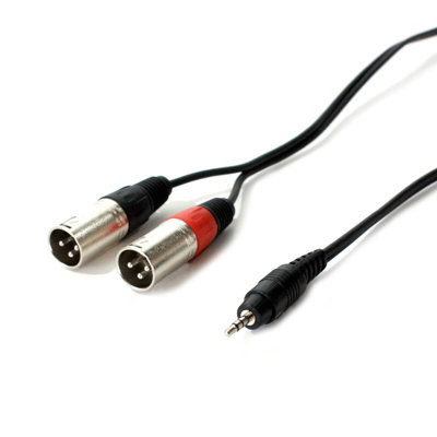 3M 3.5mm Stereo Jack Plug To 2X Xlr Male Splitter Cable Lead Laptop Pc Mixer Amp from B&Q